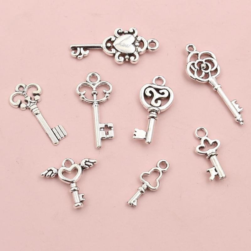 Vintage Fashion Stores - 50Pcs Cổ Điển Nhỏ Key Charms