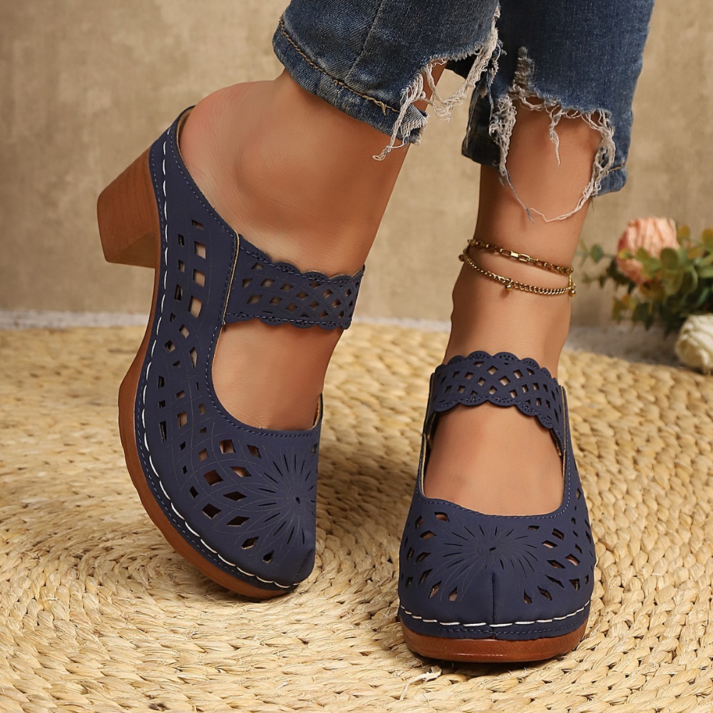Women Hollow Cutout Mules Chun - đánh giá và giá Vintage Fashion Dresses