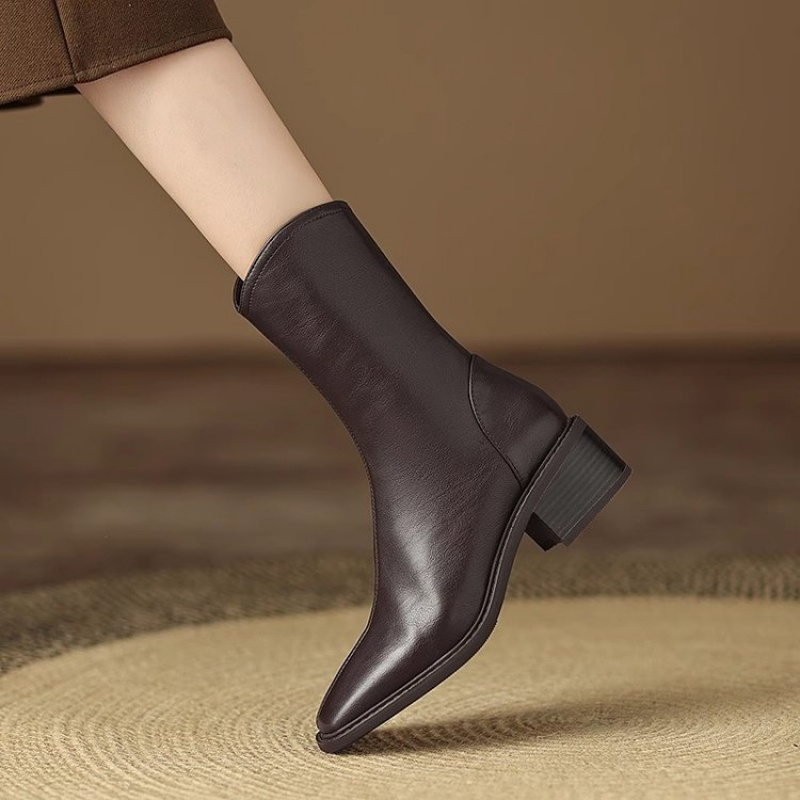 Women Square Toe Leather Ankle - đánh giá và giá Vintage Fashion Dresses